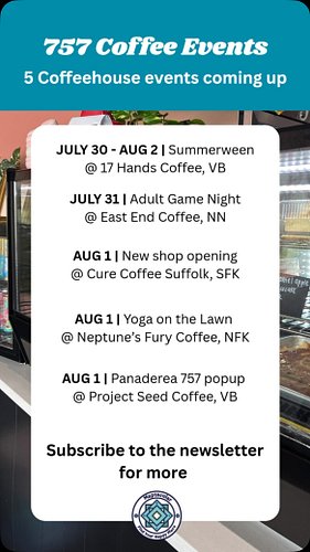 Coffeehouse events coming up this week include Summerween specials at @17handscoffee , the weekly adult games night at @easte...