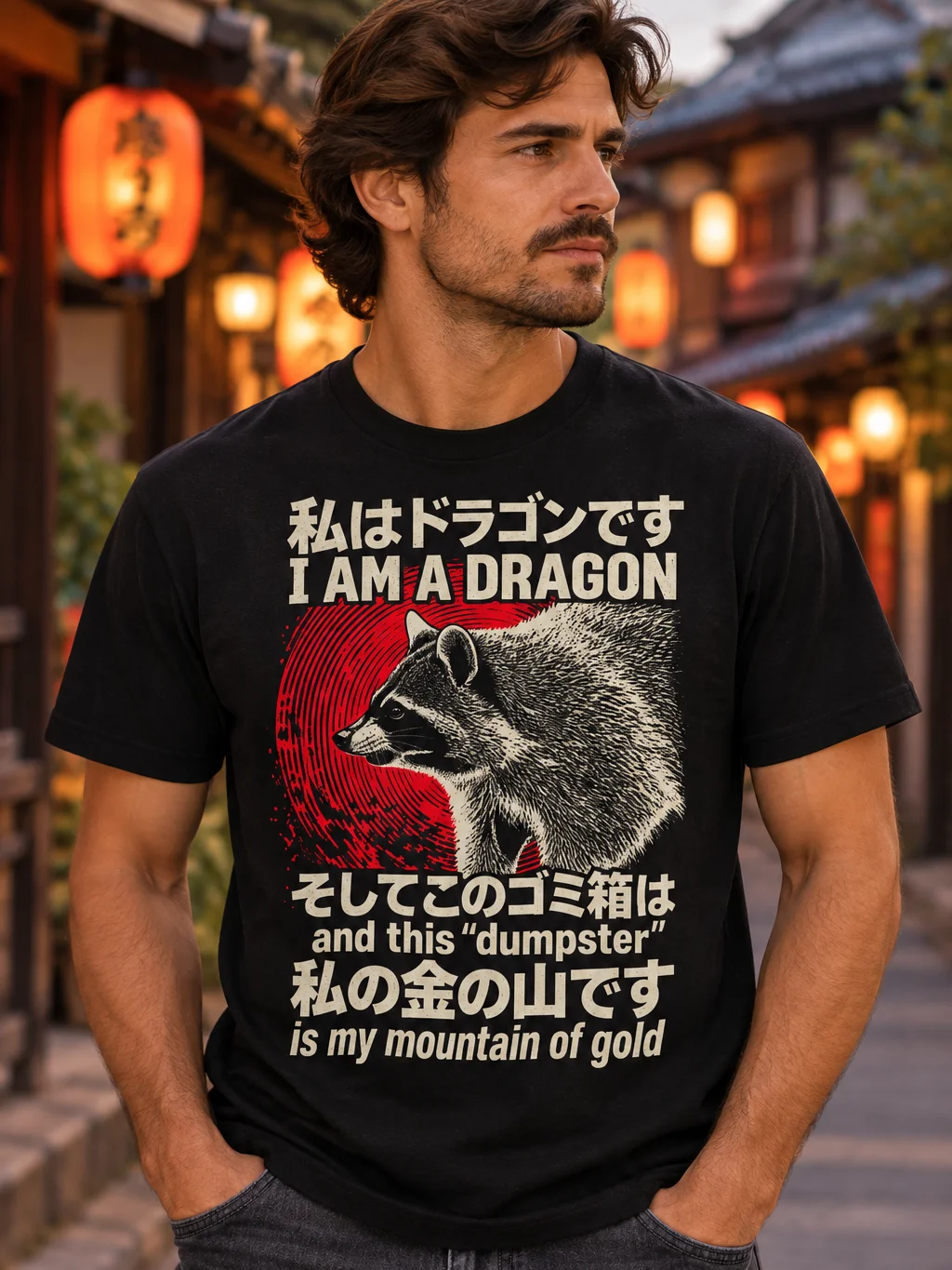 I Am a Dragon Raccoon Graphic Tee product image (2)