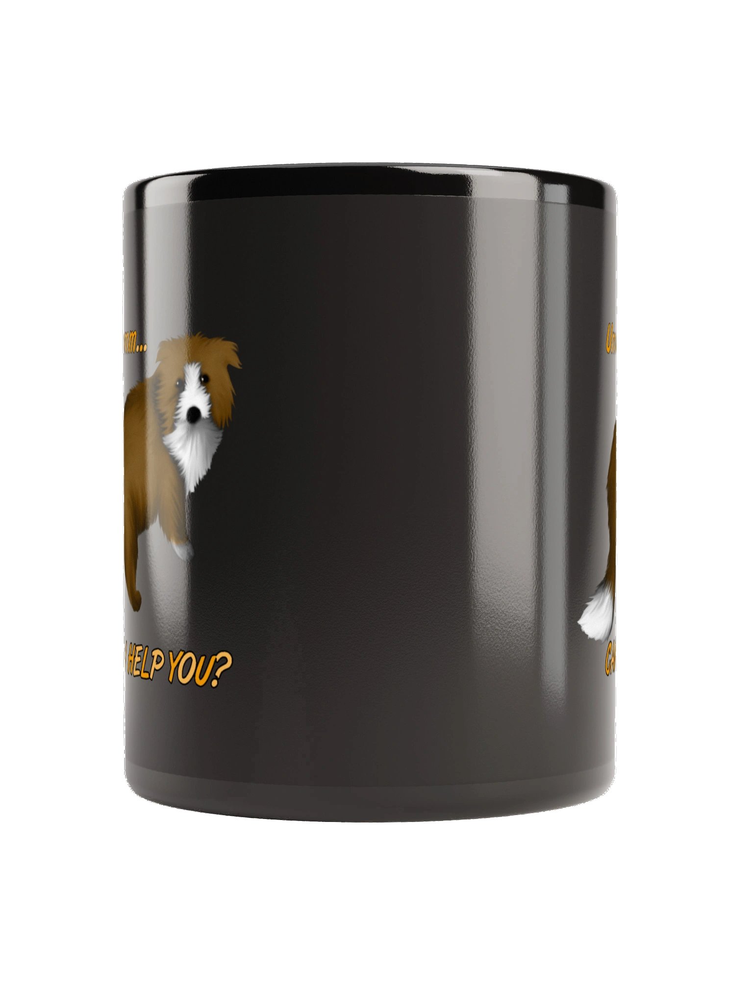 Dog "Ummm... Can I Help You?" Black Glossy Mug product image (4)