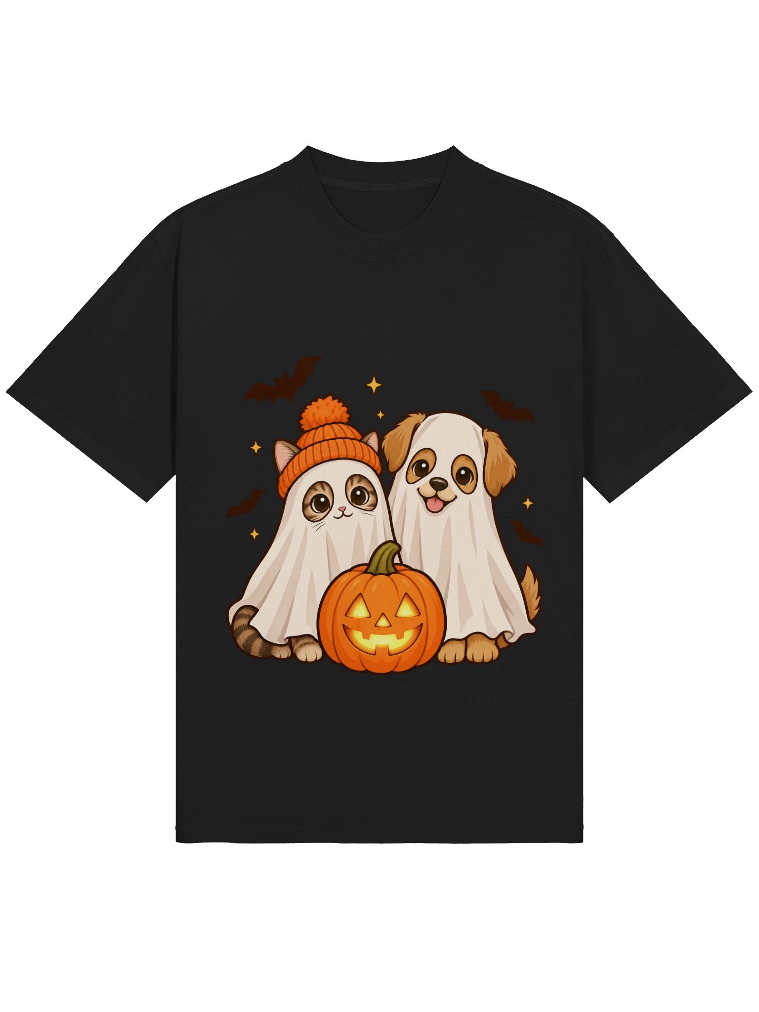 Ghost Pets Halloween T-Shirt – Cute Cat & Dog Ghost Tee product image (2)