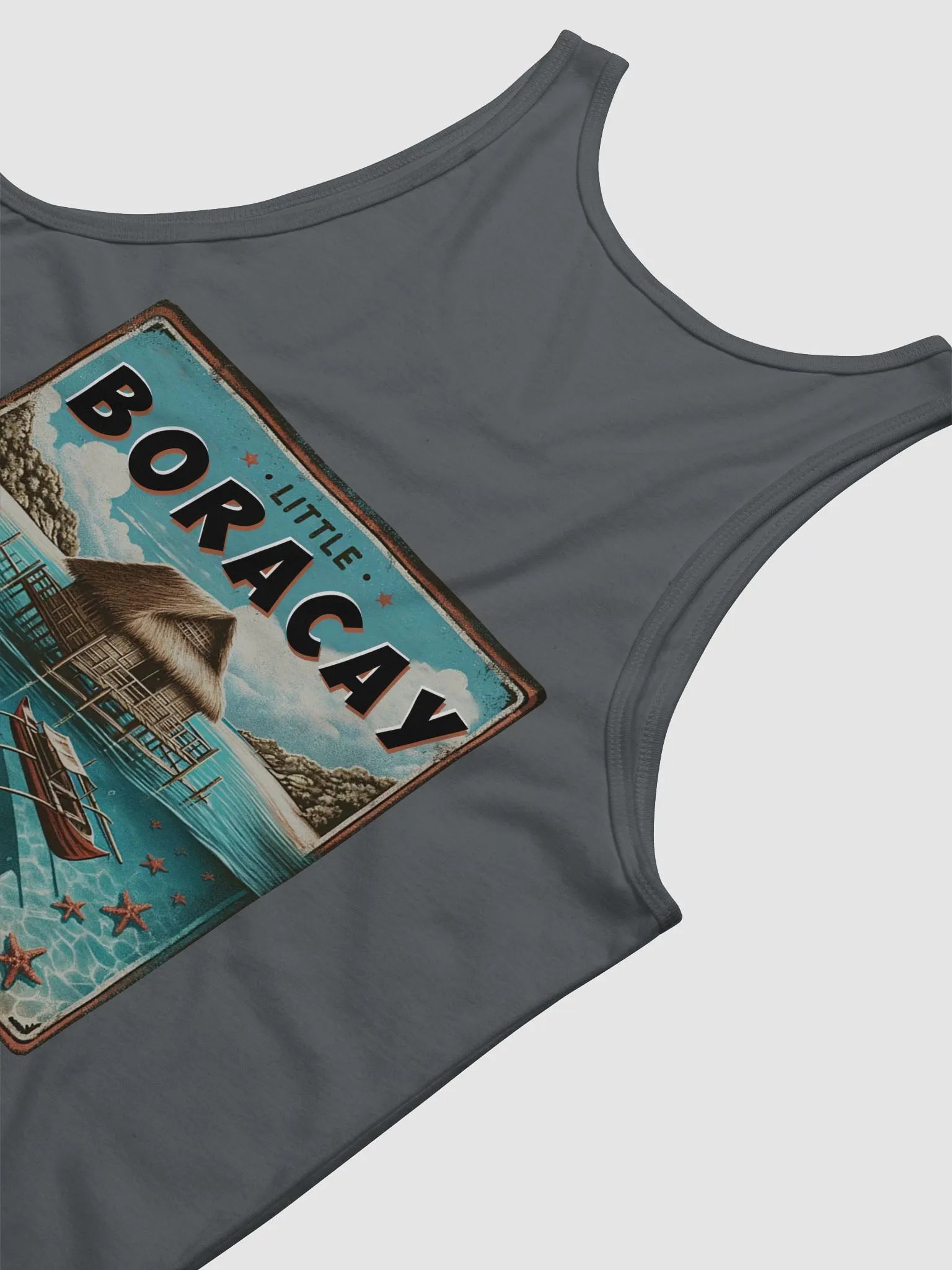 LITTLE BORACAY TANK TOP, FLOATING COTTAGE BALSA AND FILIPINO BOAT BANGKA WITH STARFISH, CALATAGAN BATANGAS product image (7)