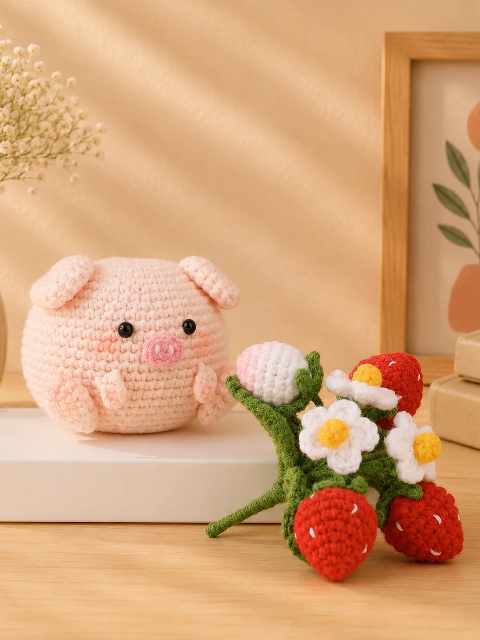 Strawberry Pig Pot Crochet Pattern product image (4)