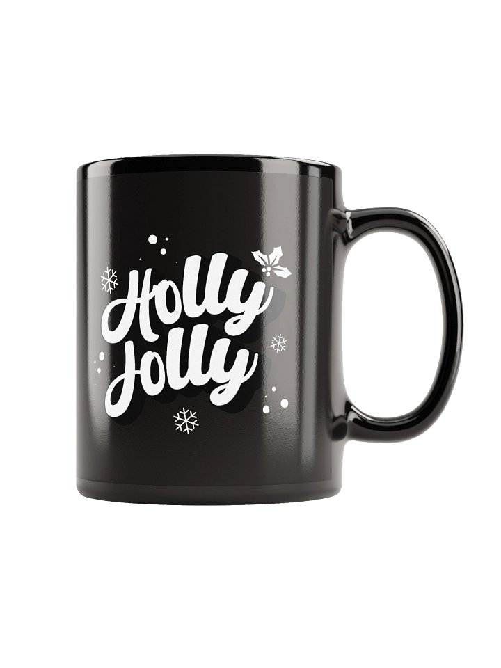 HOLLY JOLLY Coffee Mug Christmas Typography Minimalist product image (1)