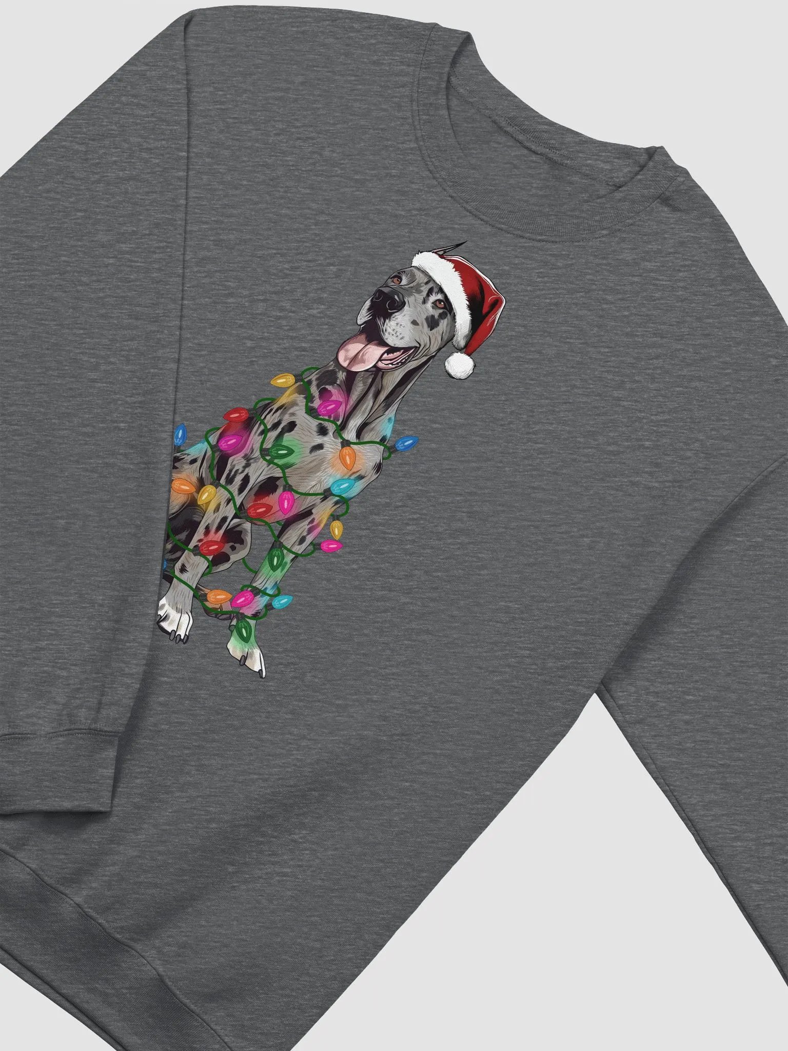Funny Great Dane(Harlequin 2, Cropped Ears) Christmas Sweatshirt product image (4)