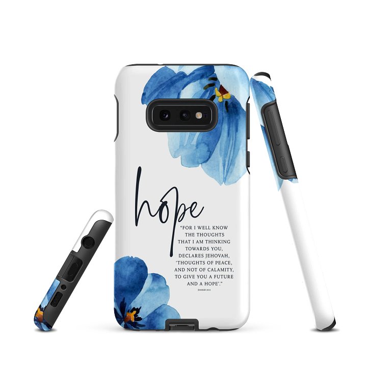 Samsung® Tough Case – “Hope” Blue Floral Scripture Design product image (2)