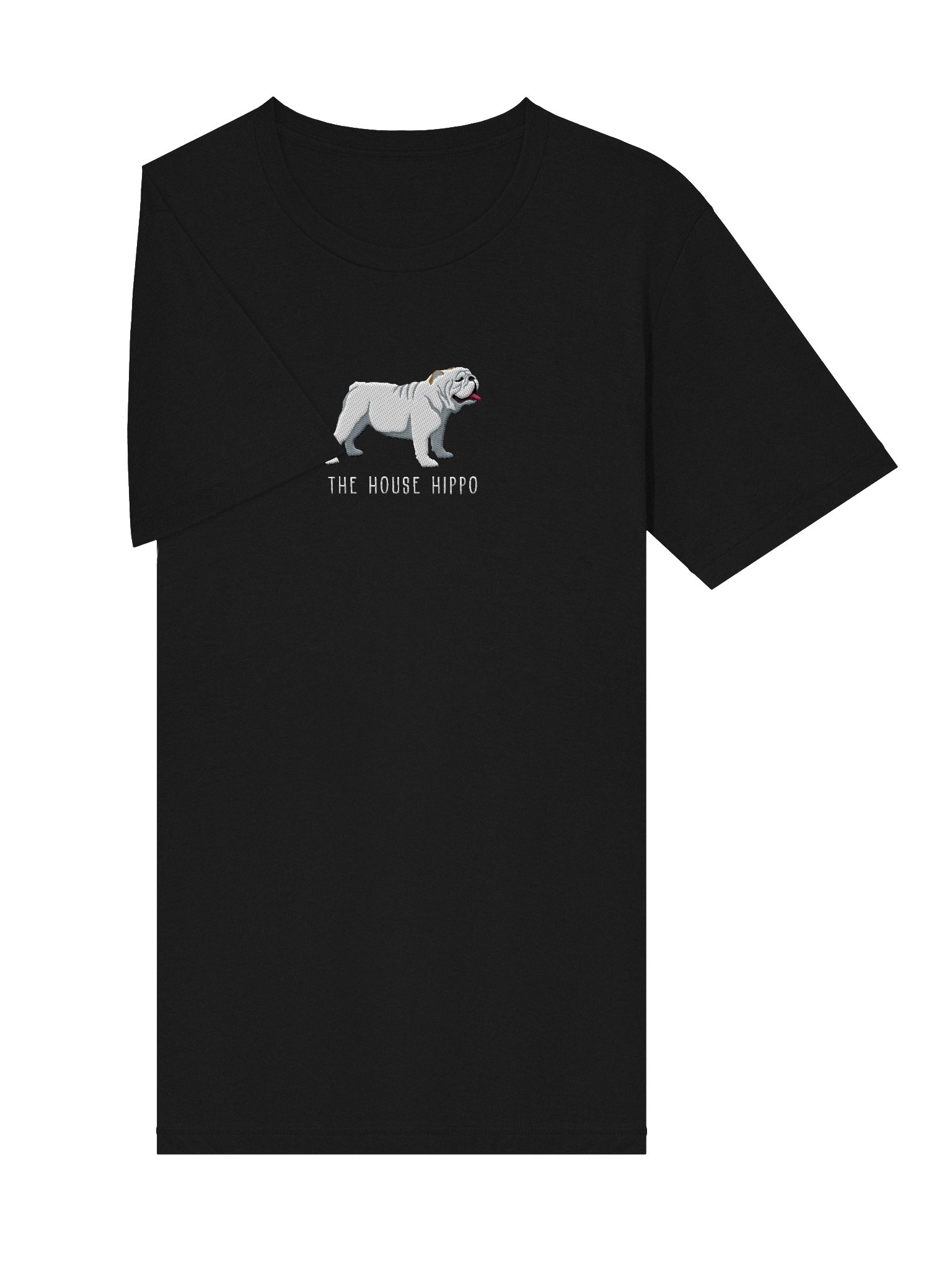 The House Hippo T-Shirt(Embroidered) of an English Bulldog(White) product image (28)