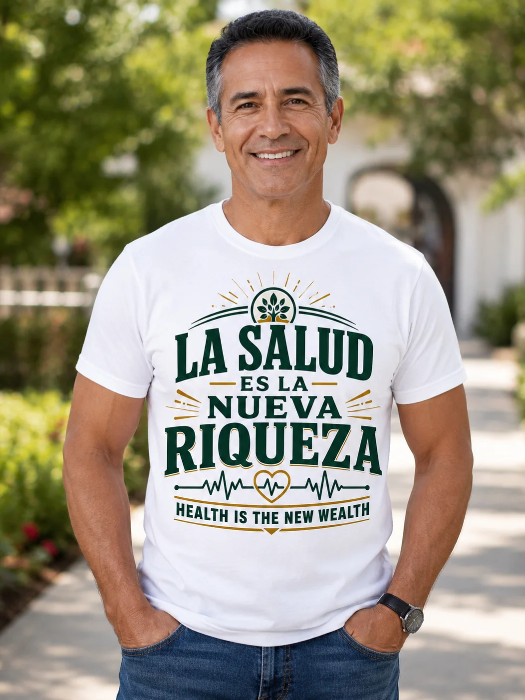 La Salud Es La Nueva Riqueza Unisex T-Shirt product image (2)