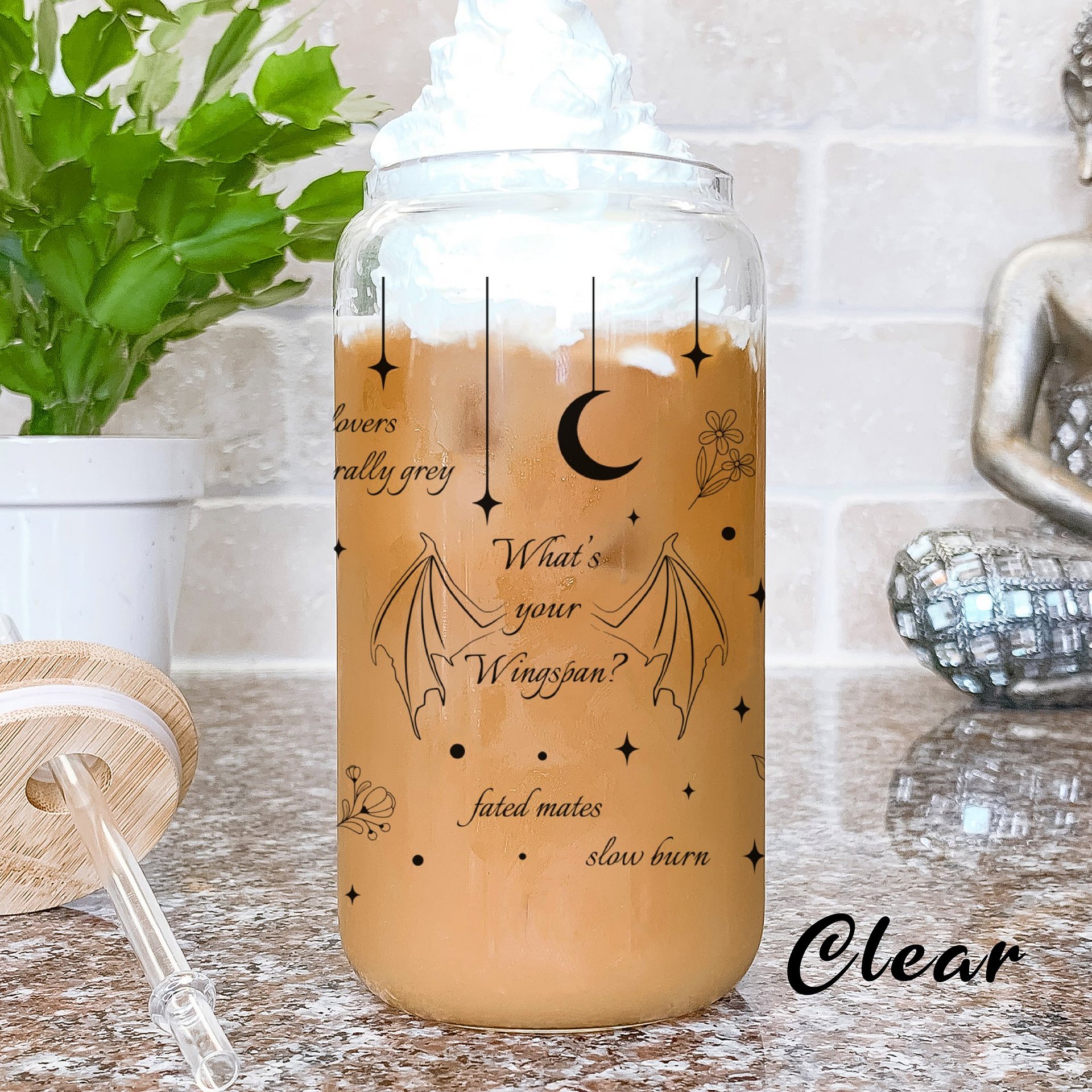 In Her Fantasy Era Romantasy Girlie Smut Book Reader 16oz Glass Libbey Wrap Sublimation PNG, Tarot Tattoo Book Tropes, Digital Download product image (4)