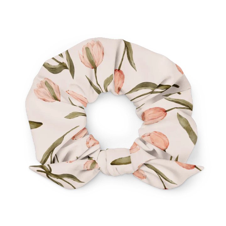 Scrunchie with pink tulips product image (1)