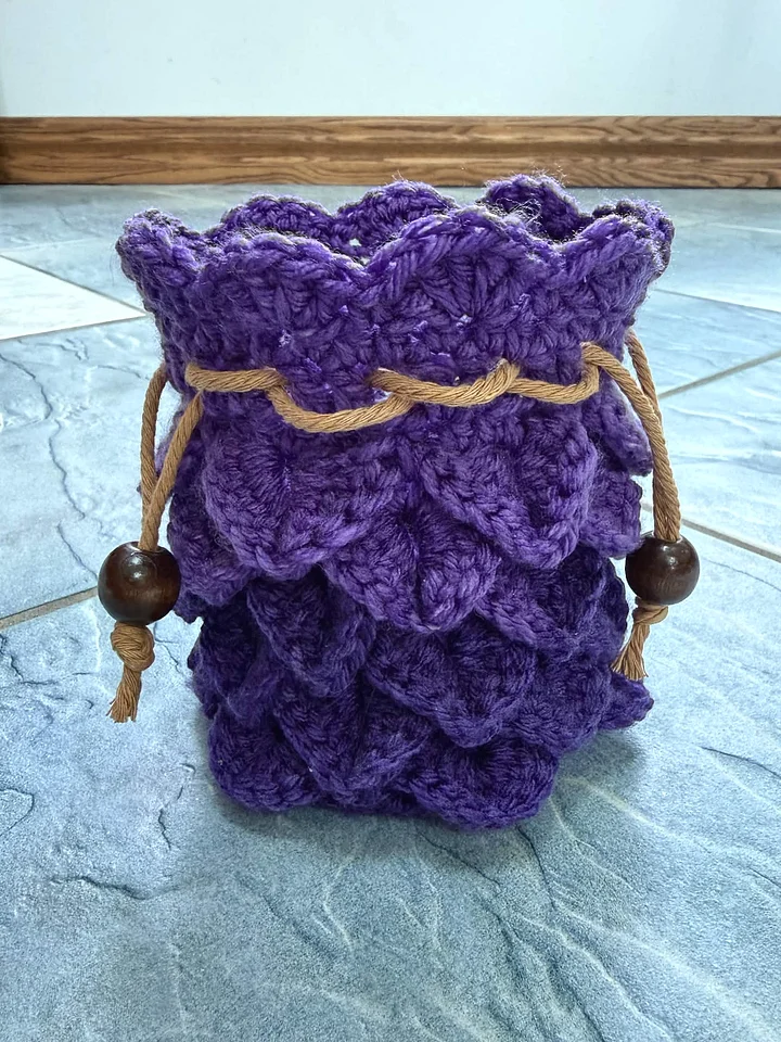 Purple Dragon Scale Crochet Pouch product image (2)