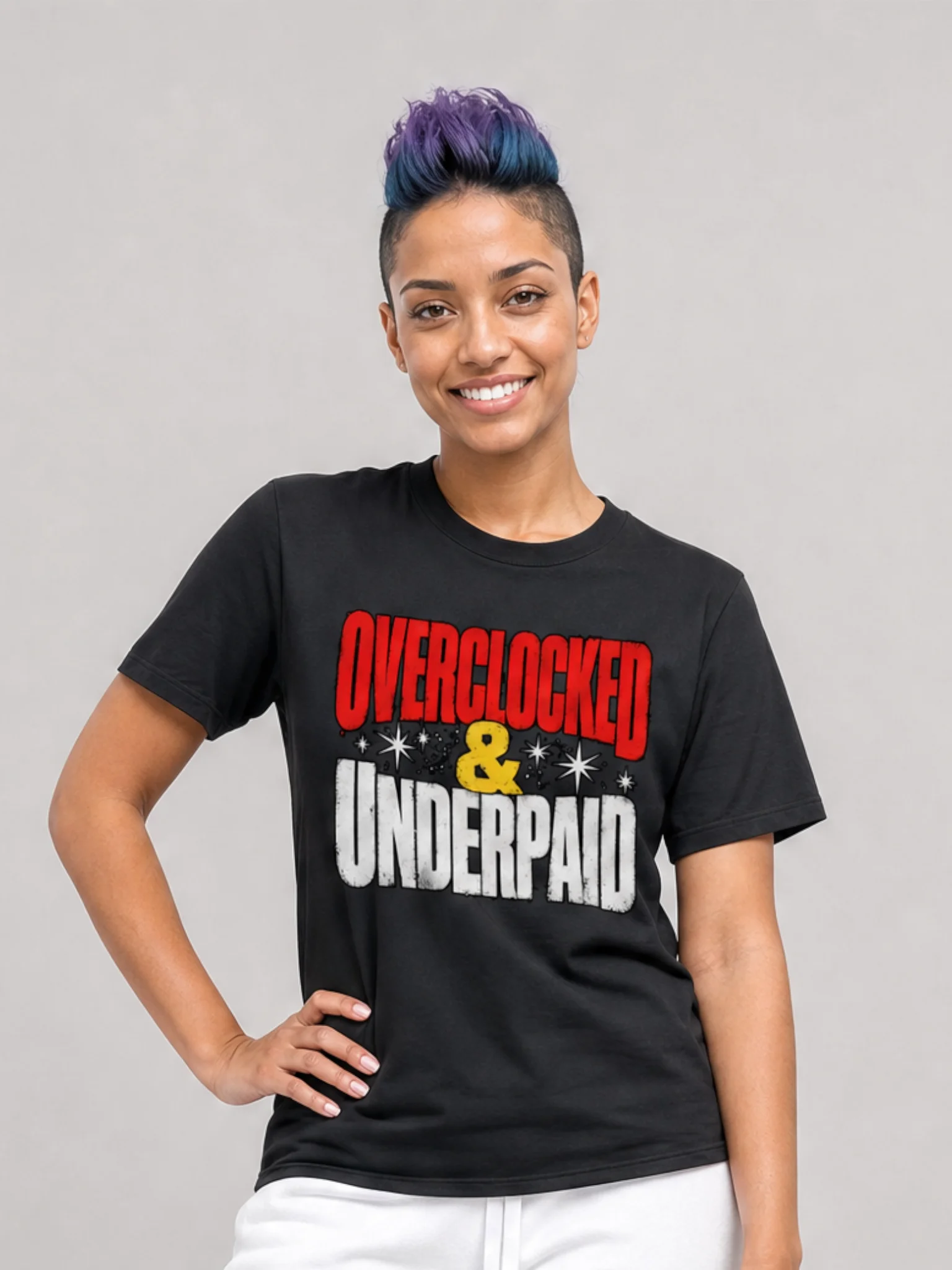 Overclocked & Underpaid Graphic T-Shirt product image (1)