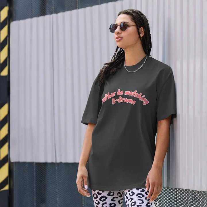 rather be watching kdrama cozy oversized tee product image (2)