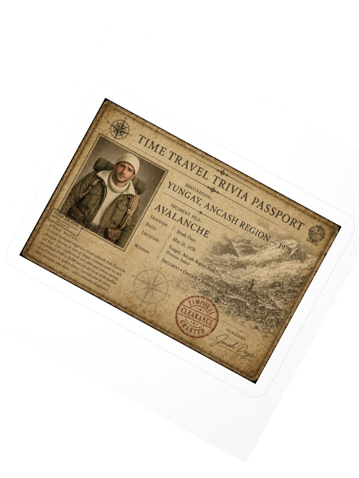 Yungay Avalanche — 1970 Incident Passport Sticker product image (2)