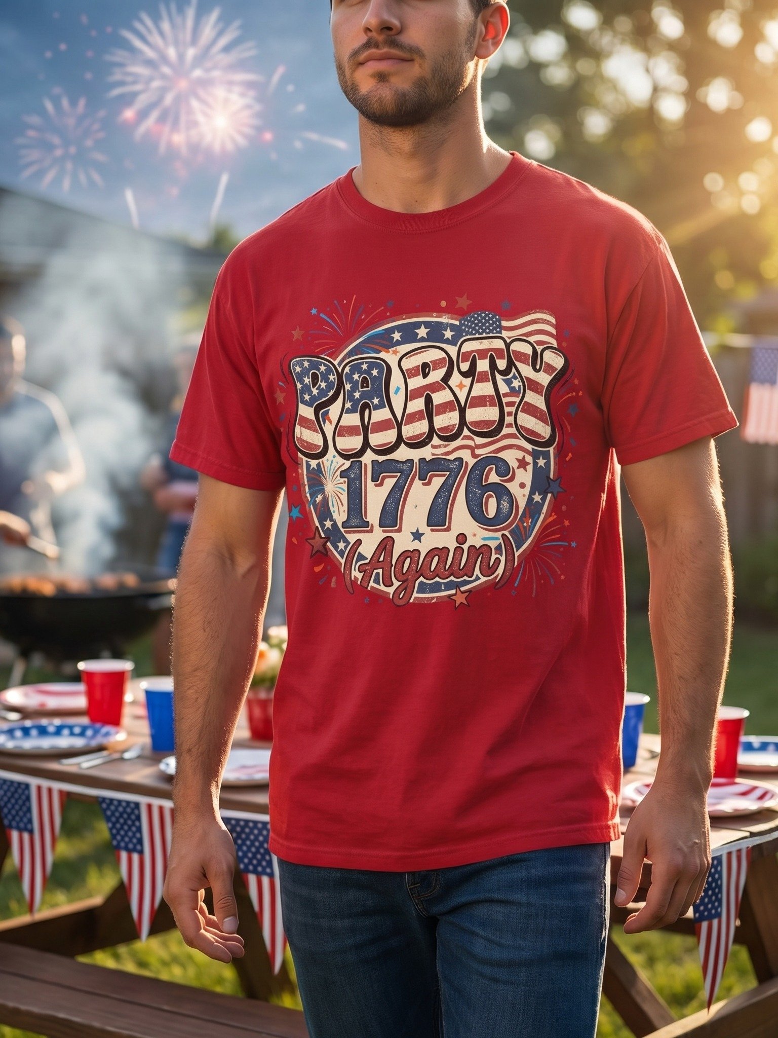Party Like It Is 1776 Again Shirt, Patriotic 4th of July Tee product image (3)