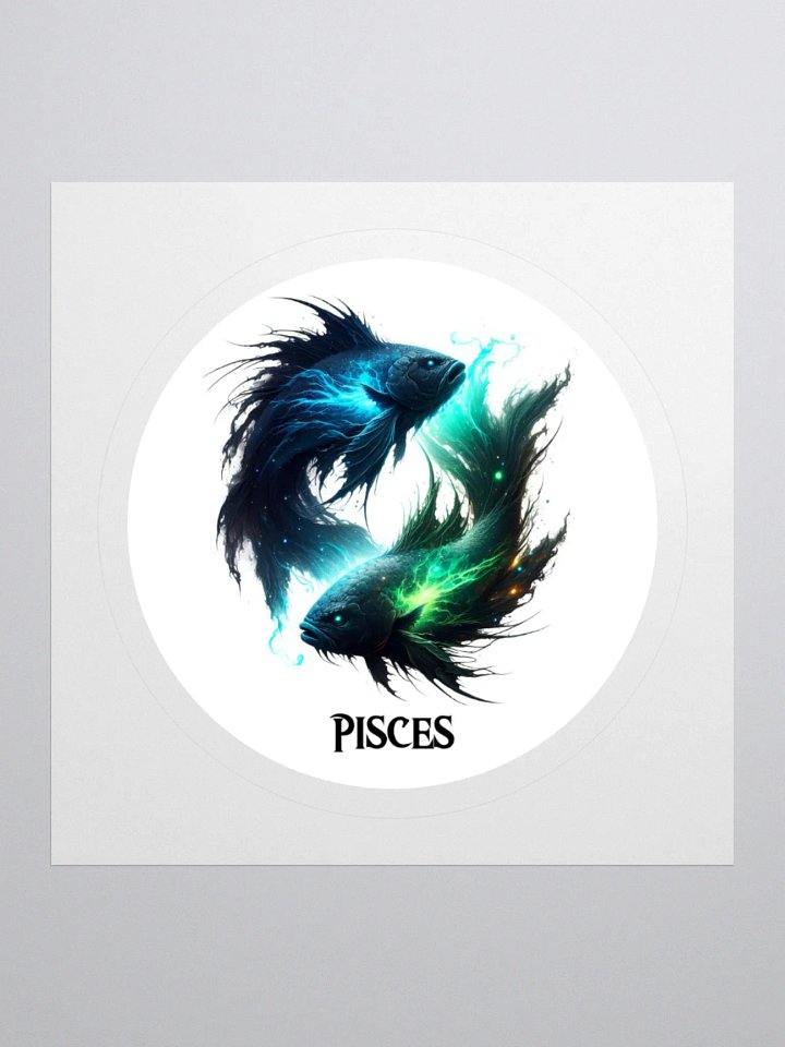 Mythical Pisces Zodiac Round Sticker product image (1)