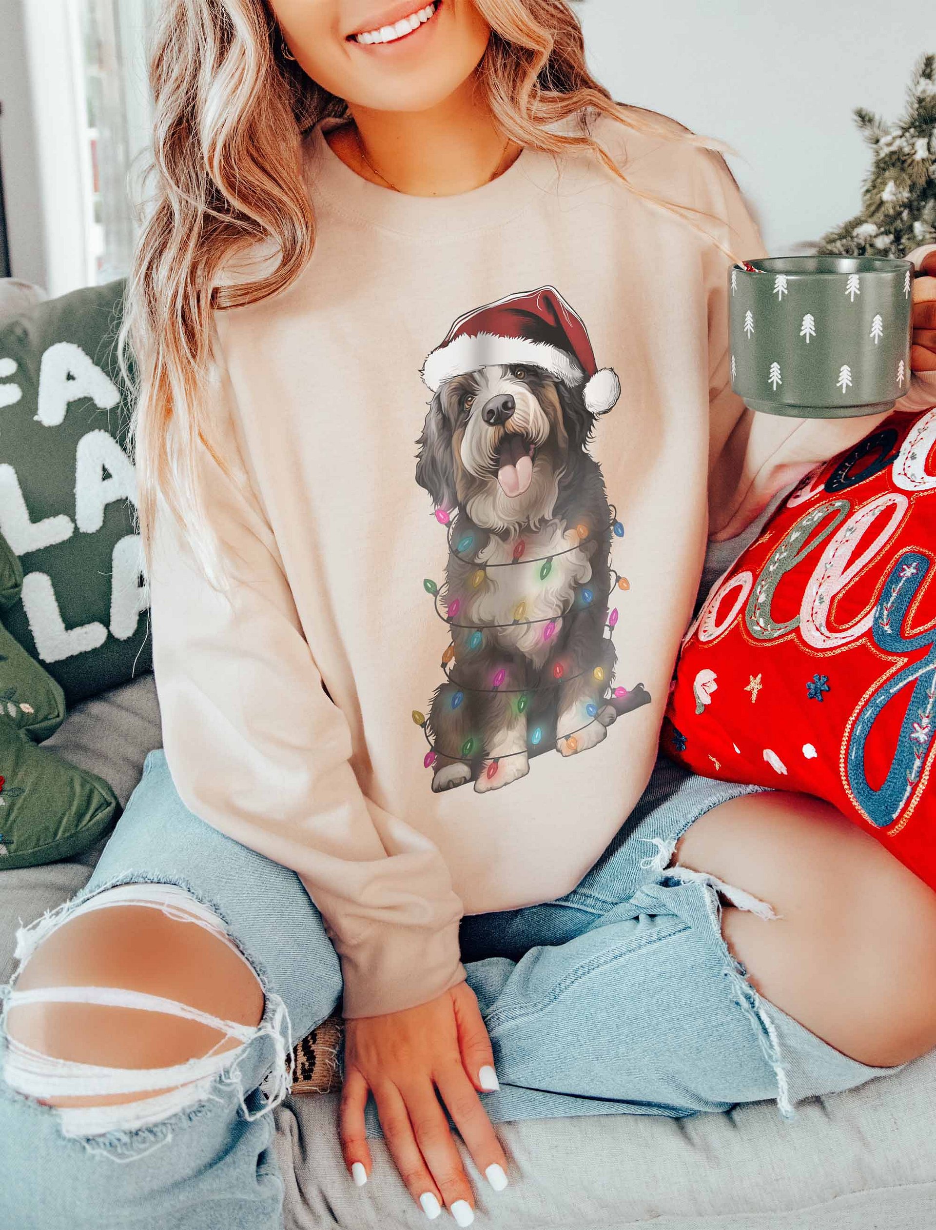 Funny Bernedoodle Christmas Sweatshirt for Bernedoodle Paw-rents product image (16)