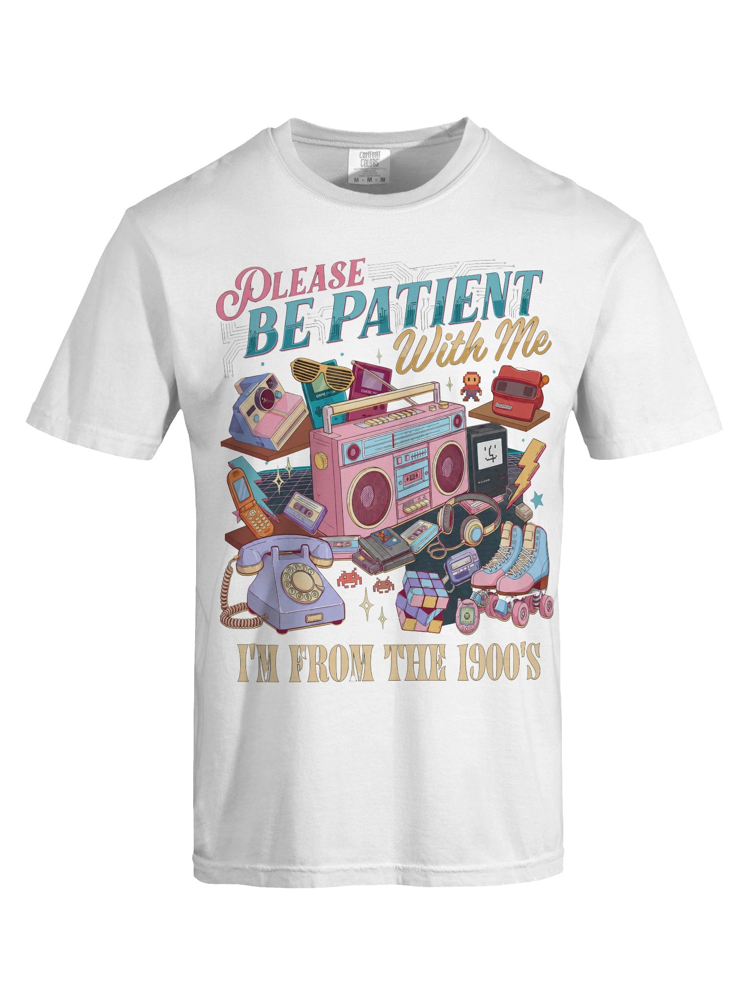 Funny 90s Kid Shirt, Comfort Colors Retro Nostalgia Tee, Please Be Patient I’m From The 1900s Shirt, Unisex product image (67)