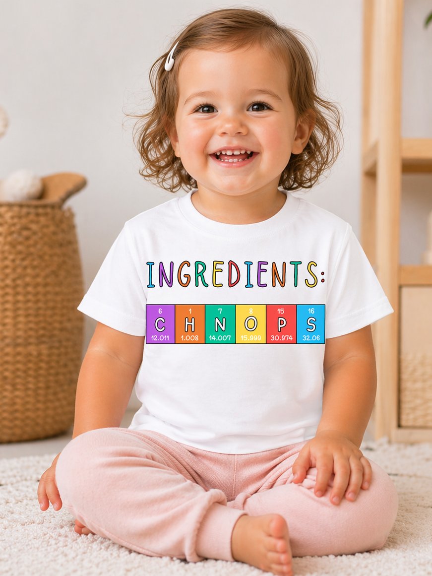 CHNOPS Elements of Life - Science Toddler T-Shirt in White product image (2)