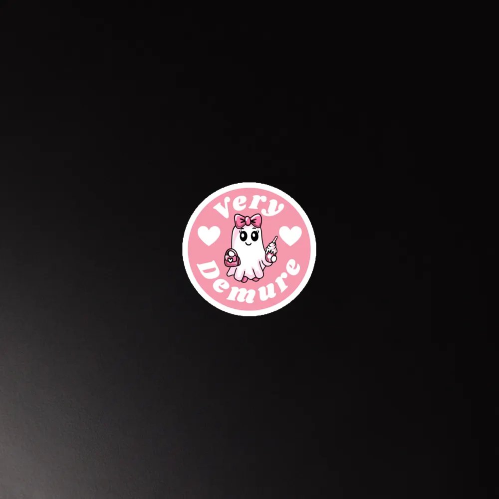 Very Demure Cute Ghost Circle Magnet product image (4)