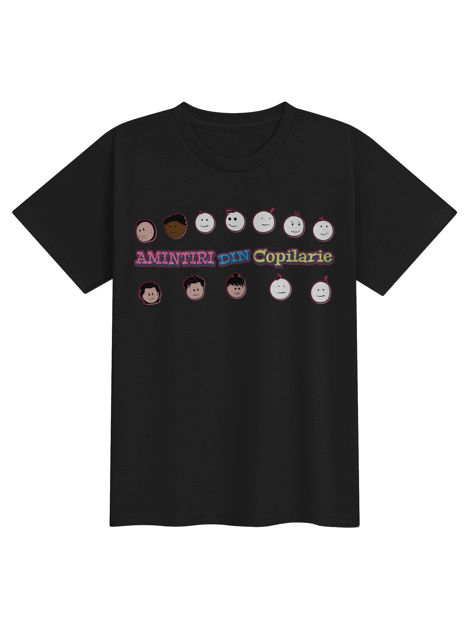 👕 Tricou Negru Fete „Amintiri Din Copilărie” – Personajele product image (1)