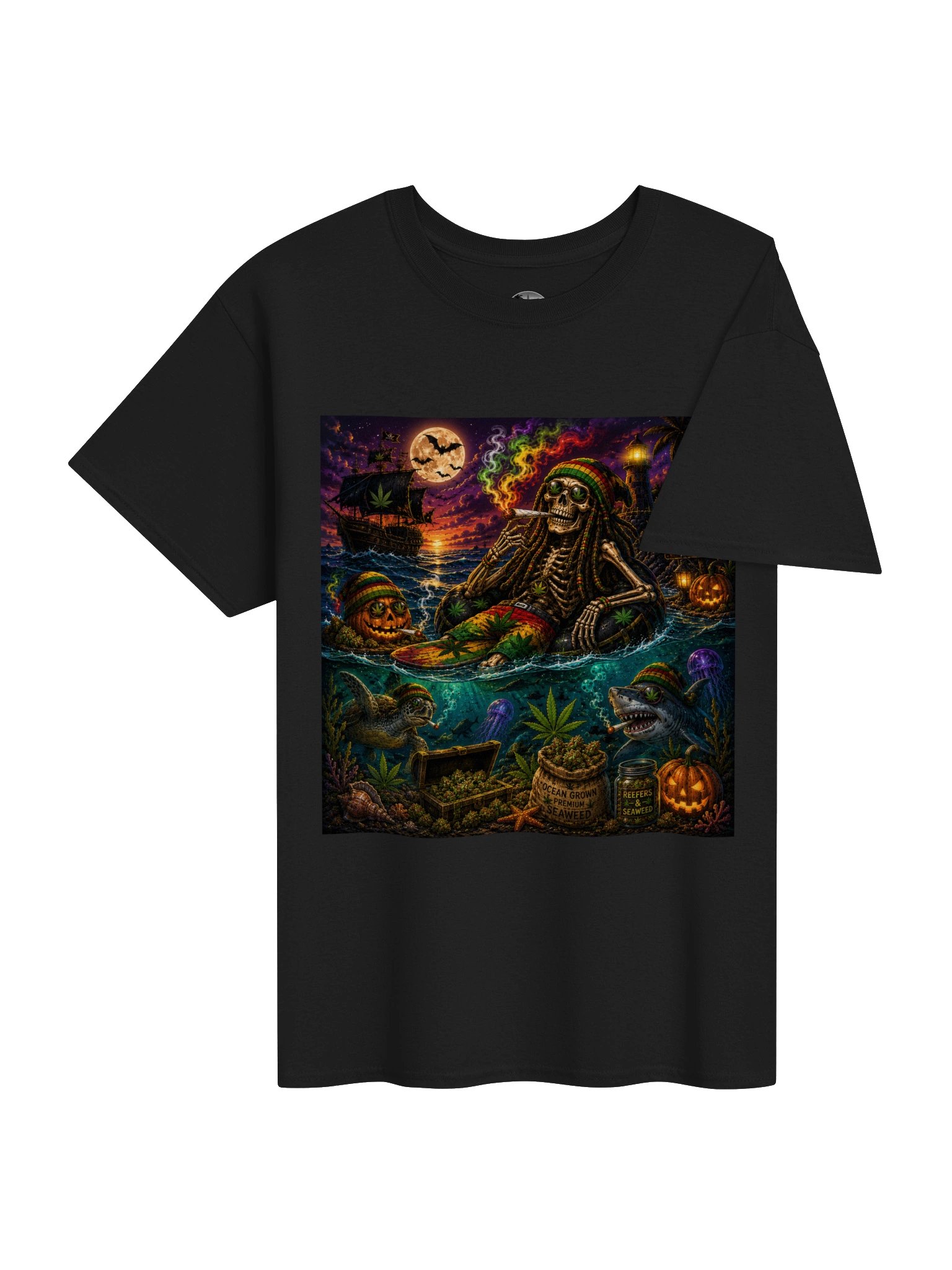 Ghostly Ganja Skeleton Grapic Tee product image (4)