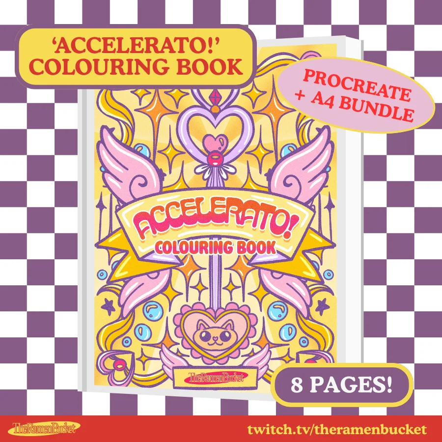 [2-BUNDLE] 'ACCELERATO!' Colouring Book - A4 + Procreate File product image (1)