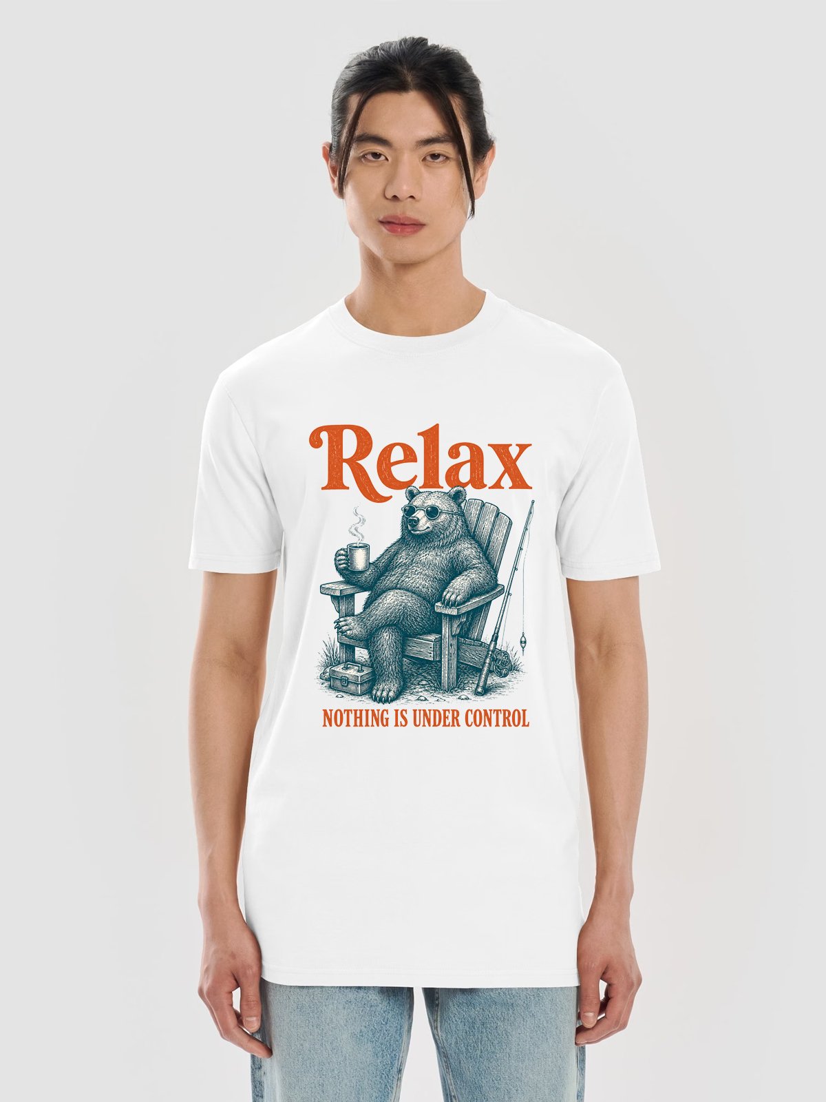 Relax Bear Fishing Graphic Tee-Comfort Colors product image (1)