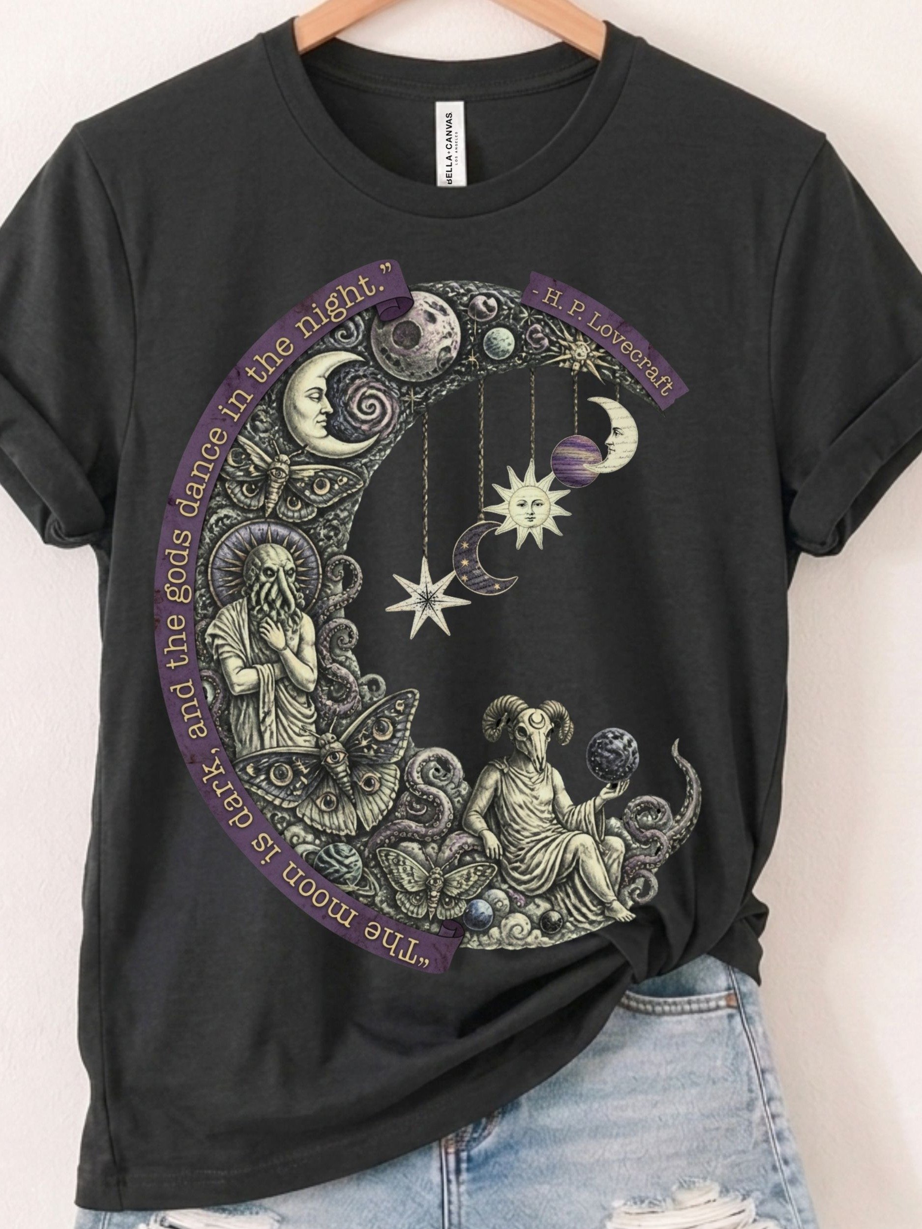 Lovecraft Moon Shirt, Cosmic Horror Whimsigoth Tee product image (1)