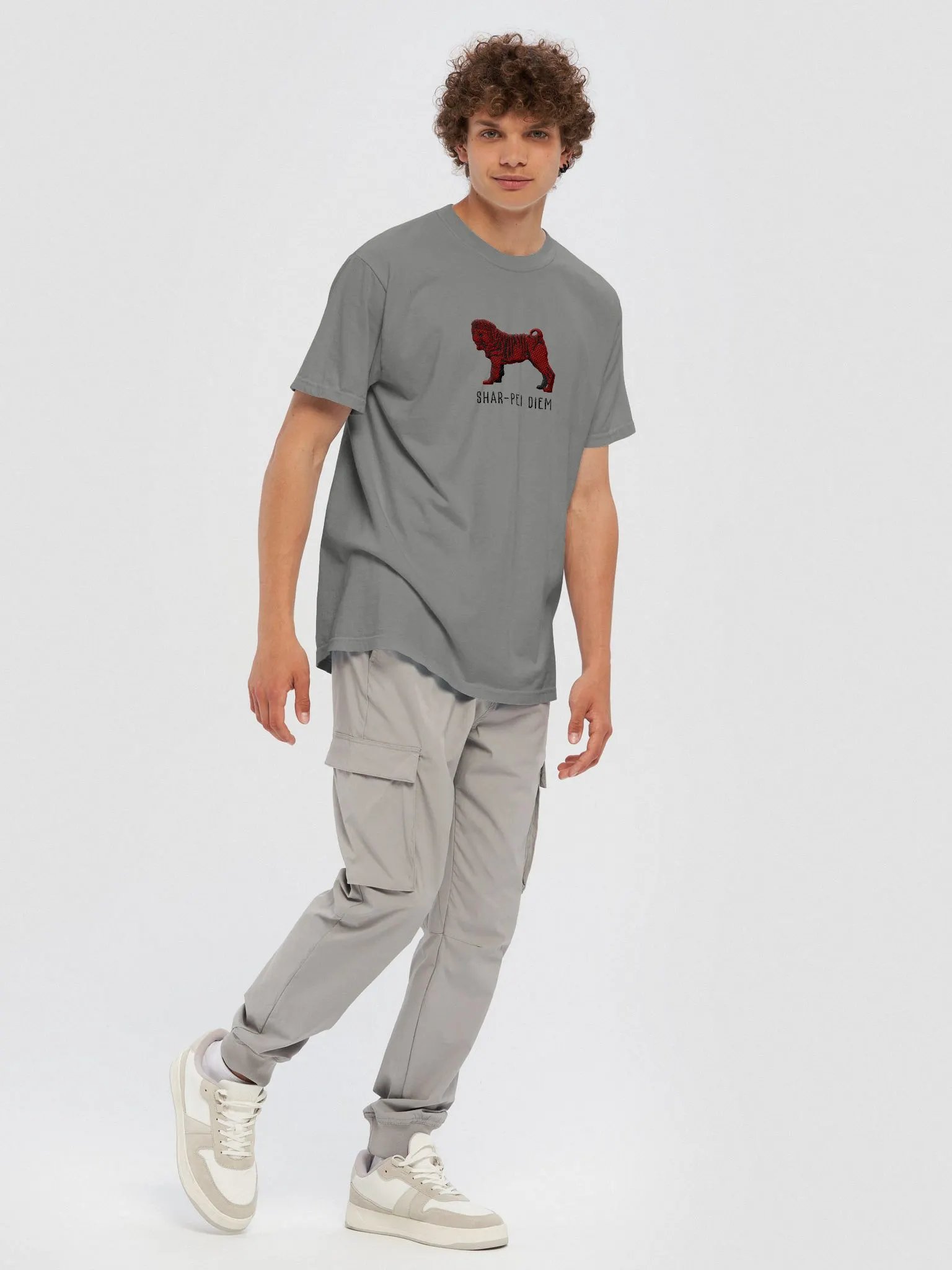 Shar-Pei Diem T-Shirt(Embroidered) of a Chinese Shar-Pei(Chocolate) product image (10)