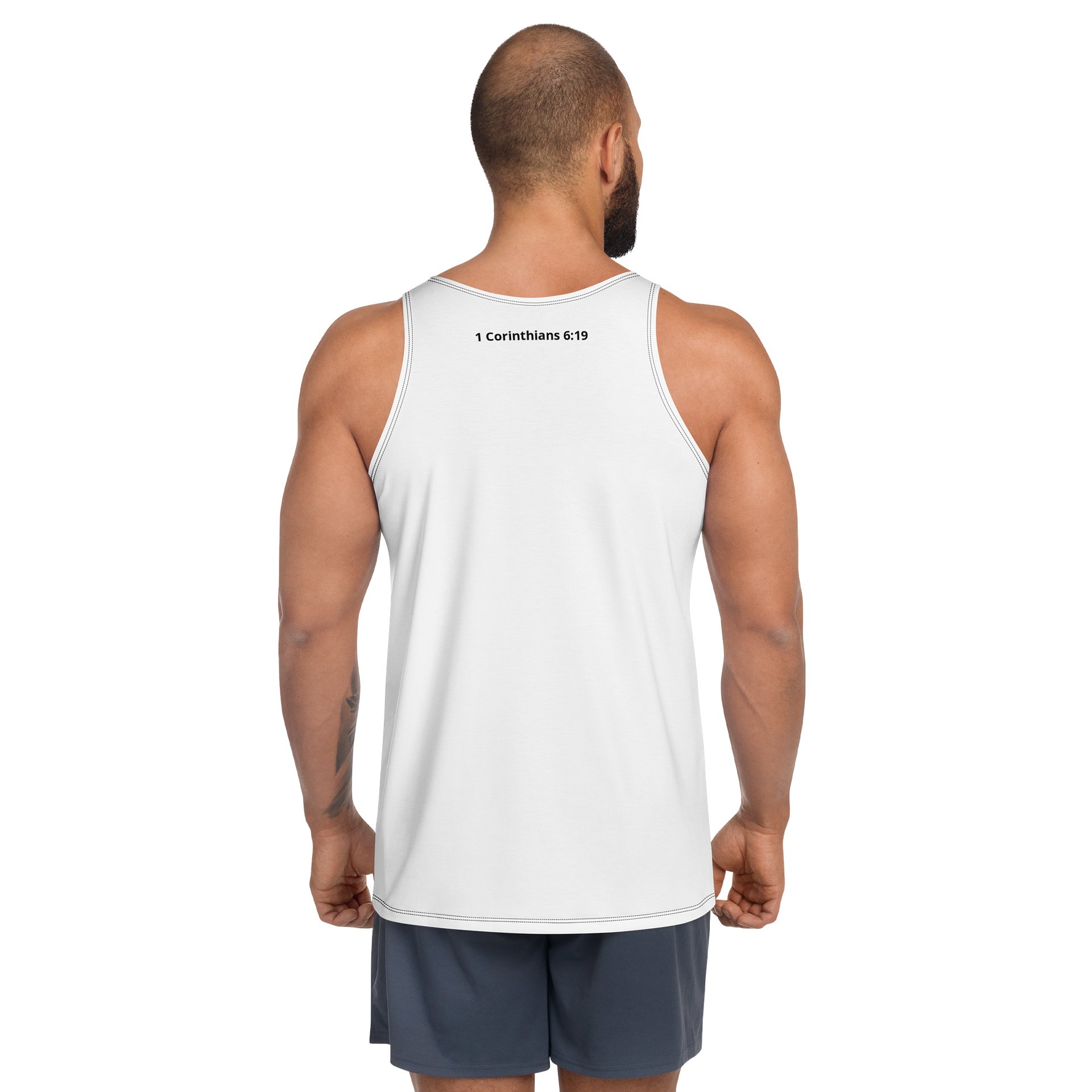 Mens His House White Performance Tank product image (4)