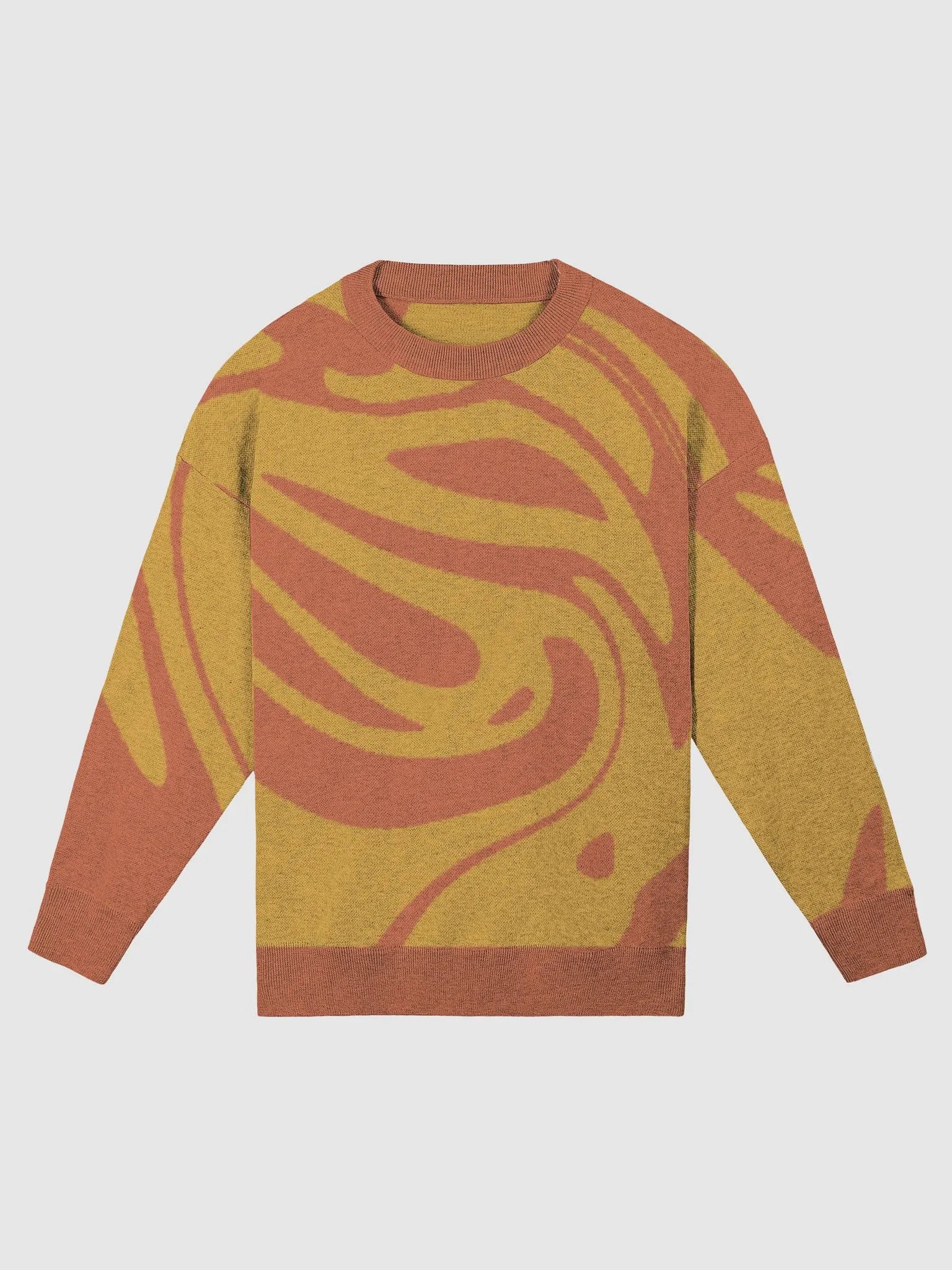 Orange Mustard Swirl Knit Sweater product image (1)