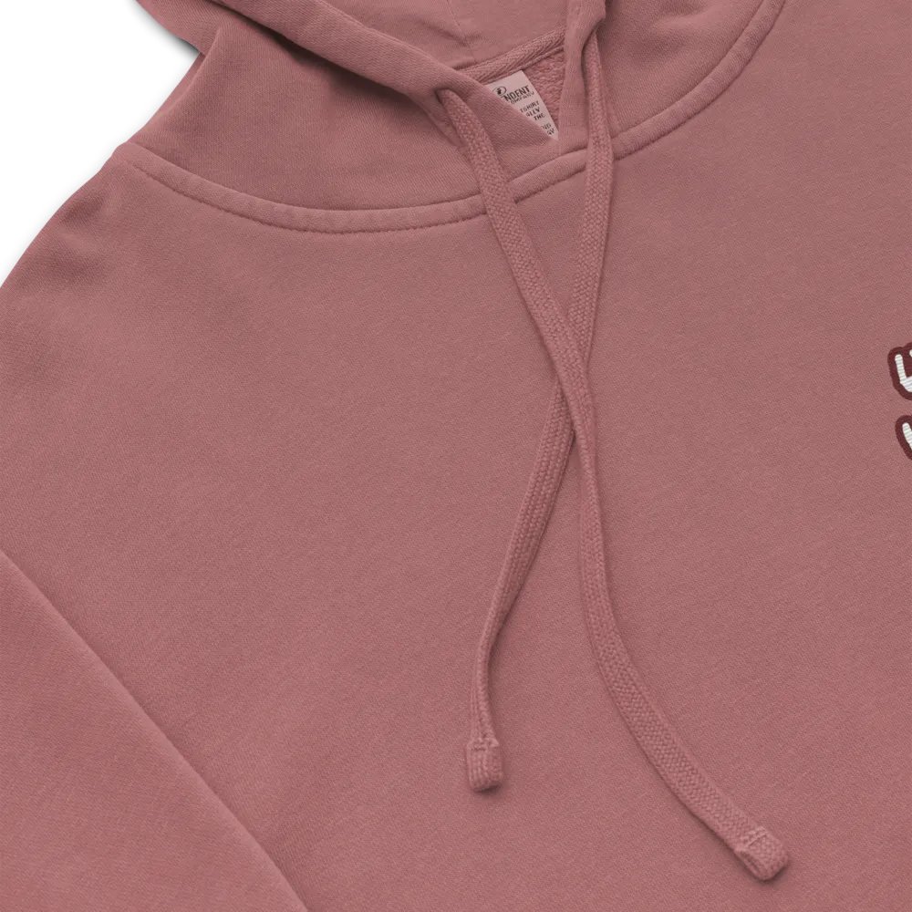 Habitual Instigator (L.C. maroon bubble design 2) embroidered pigment hoodie product image (8)