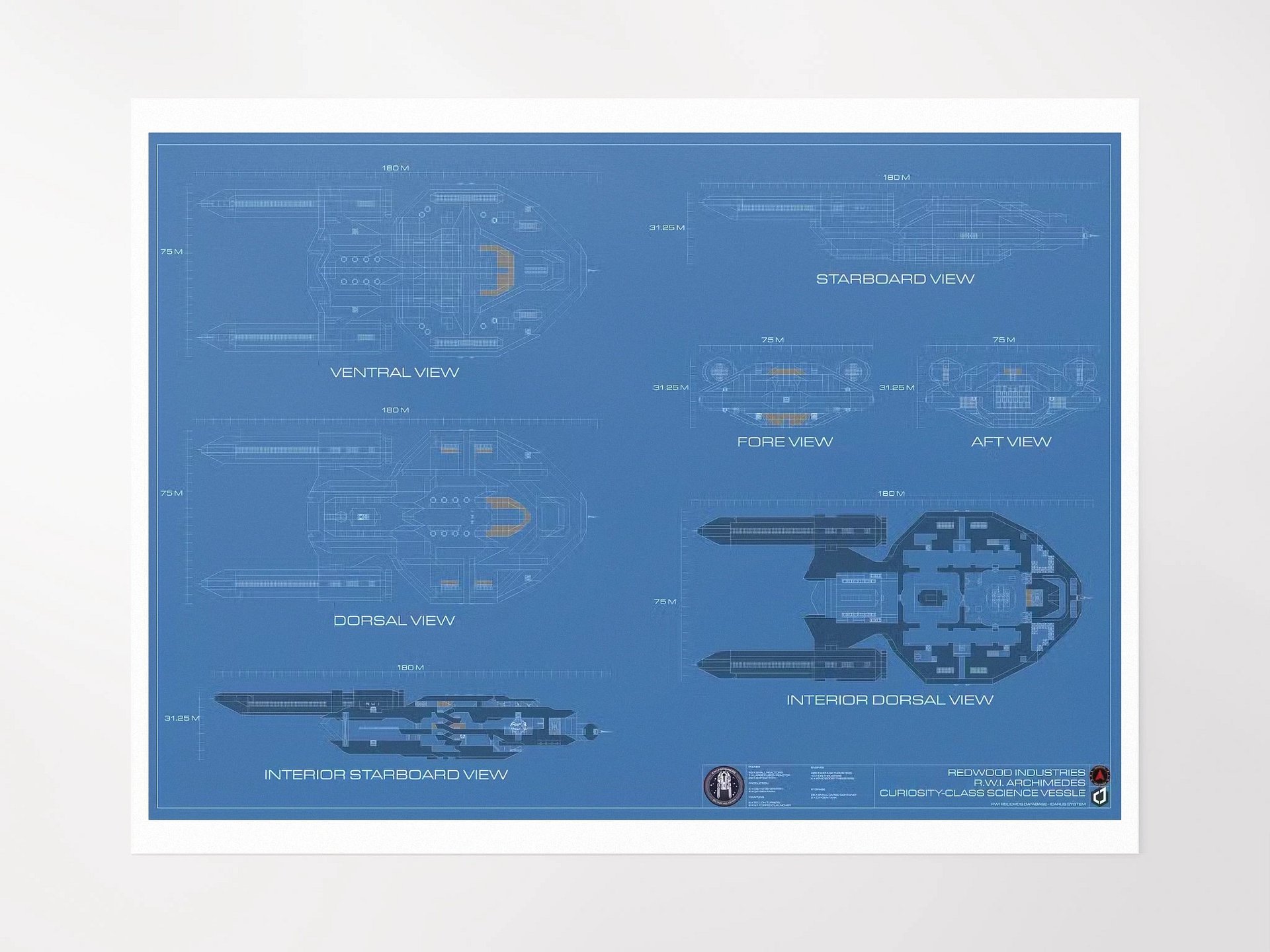 RWI Archimedes Starship Blueprint Poster product image (1)