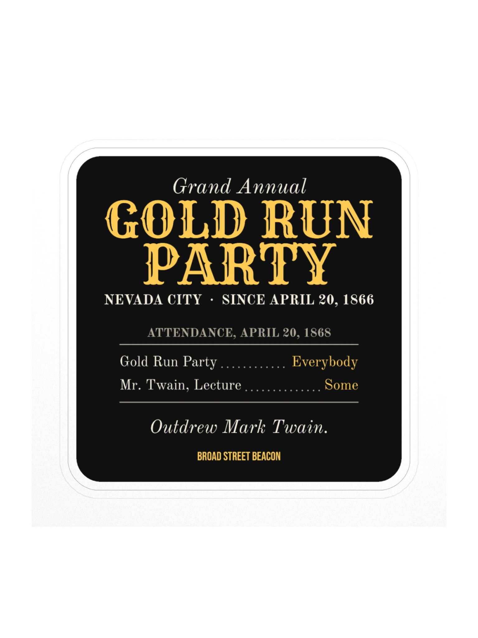 Gold Run Party Sticker product image (1)