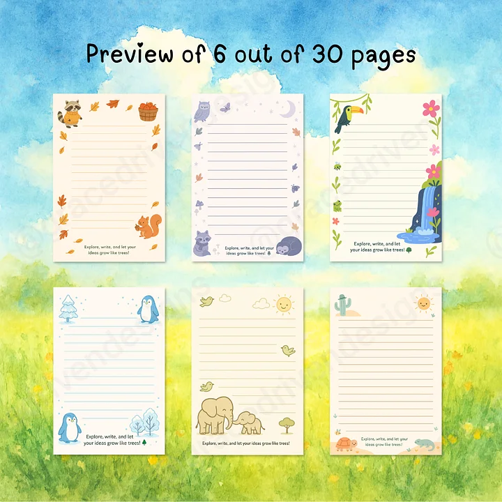Little Explorer's Notebook | Nature-Themed Printable Notebook for Kids | A4 | 30 Pages | Instant Download + Freebies product image (2)