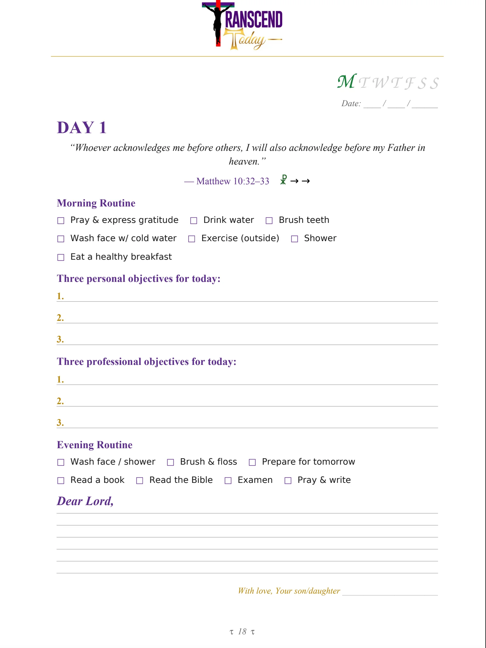 Transcend Today: A 77-Day Devotional Journal & Planner (PDF Edition) product image (2)