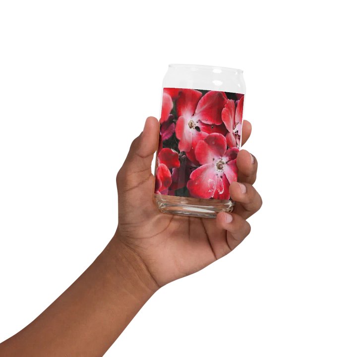 Bright Red Flowers Can Shaped Glass product image (32)