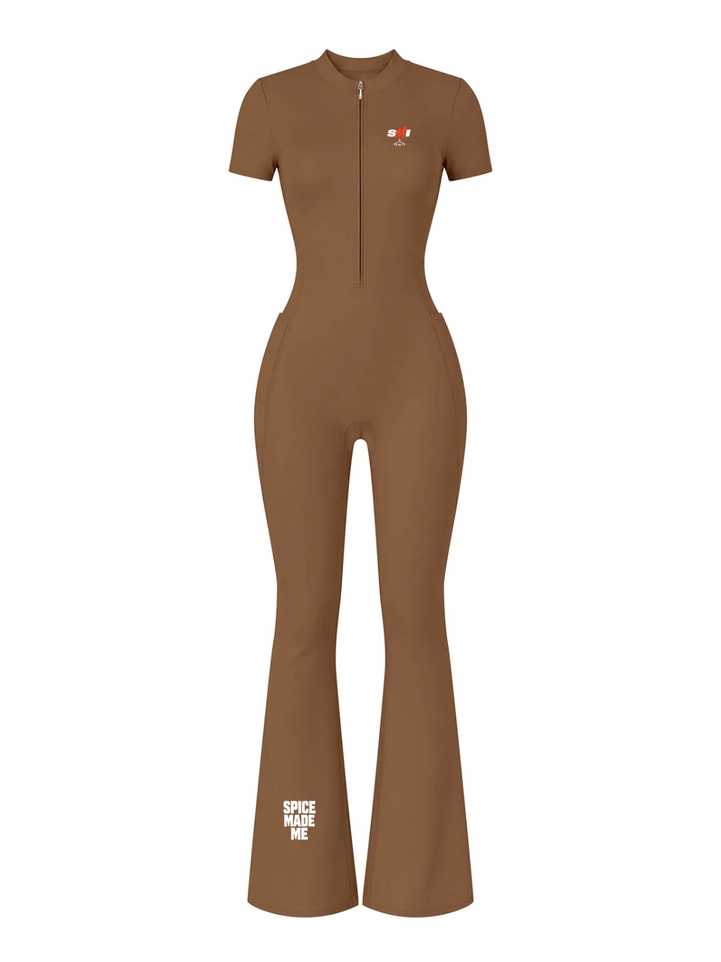 Women’s Tight Flared Leg Quarter-Zip Jumpsuit product image (3)