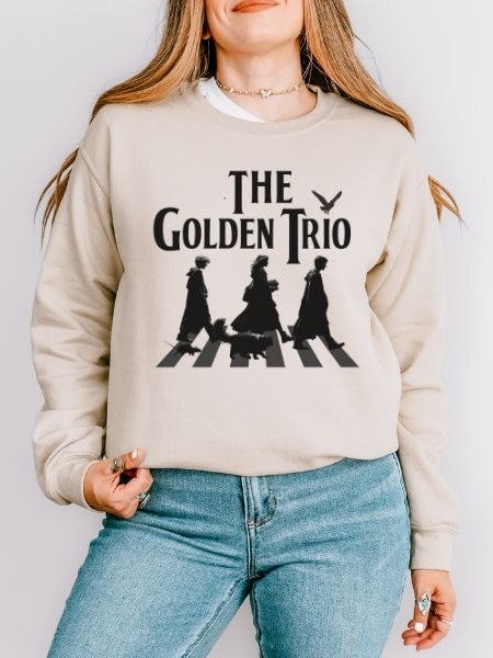 Golden Trio on Abbey Road Parody Vintage Cozy Fall Sweatshirt product image (8)