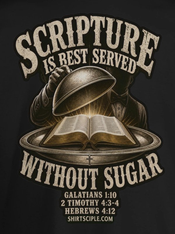 Scripture Is Best Served Without Sugar T-Shirt product image (2)