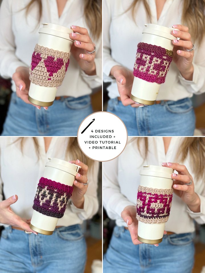 Happy Hearts Coffee Cup Cozy product image (1)
