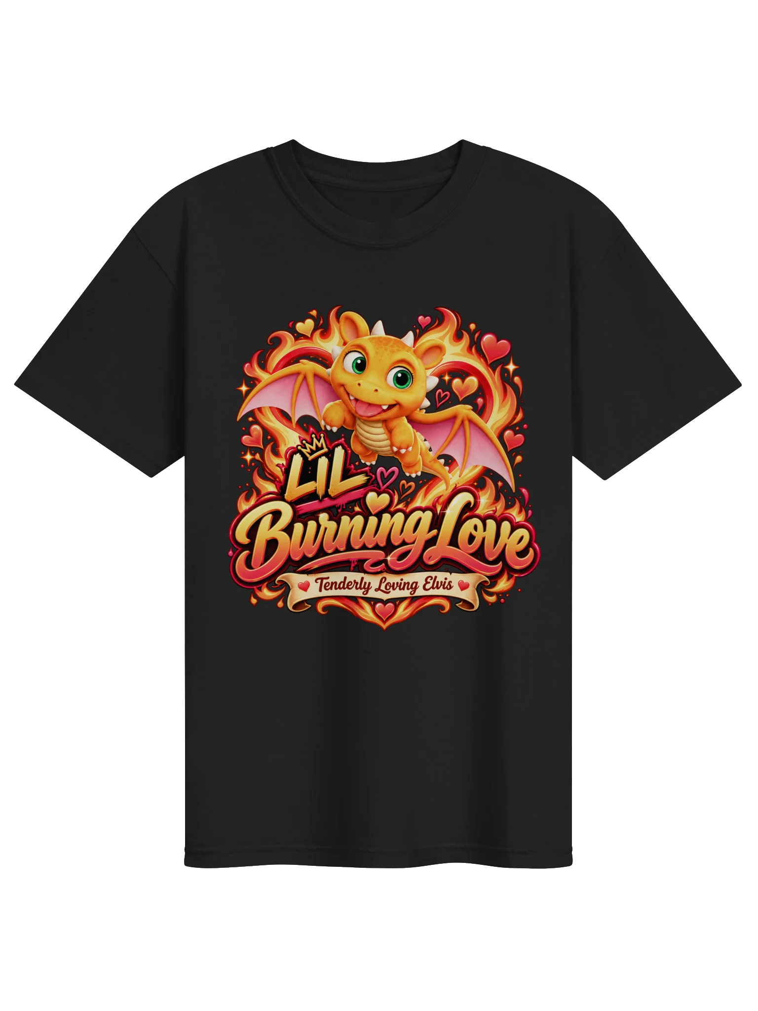 Lil’ Burning Love — Tenderly Loving Elvis Mascot Tee product image (1)