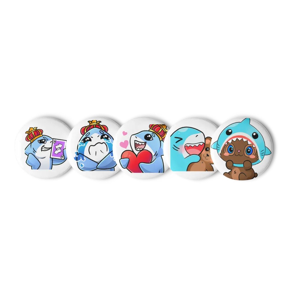 Crowned Shark Pin Buttons Set product image (5)