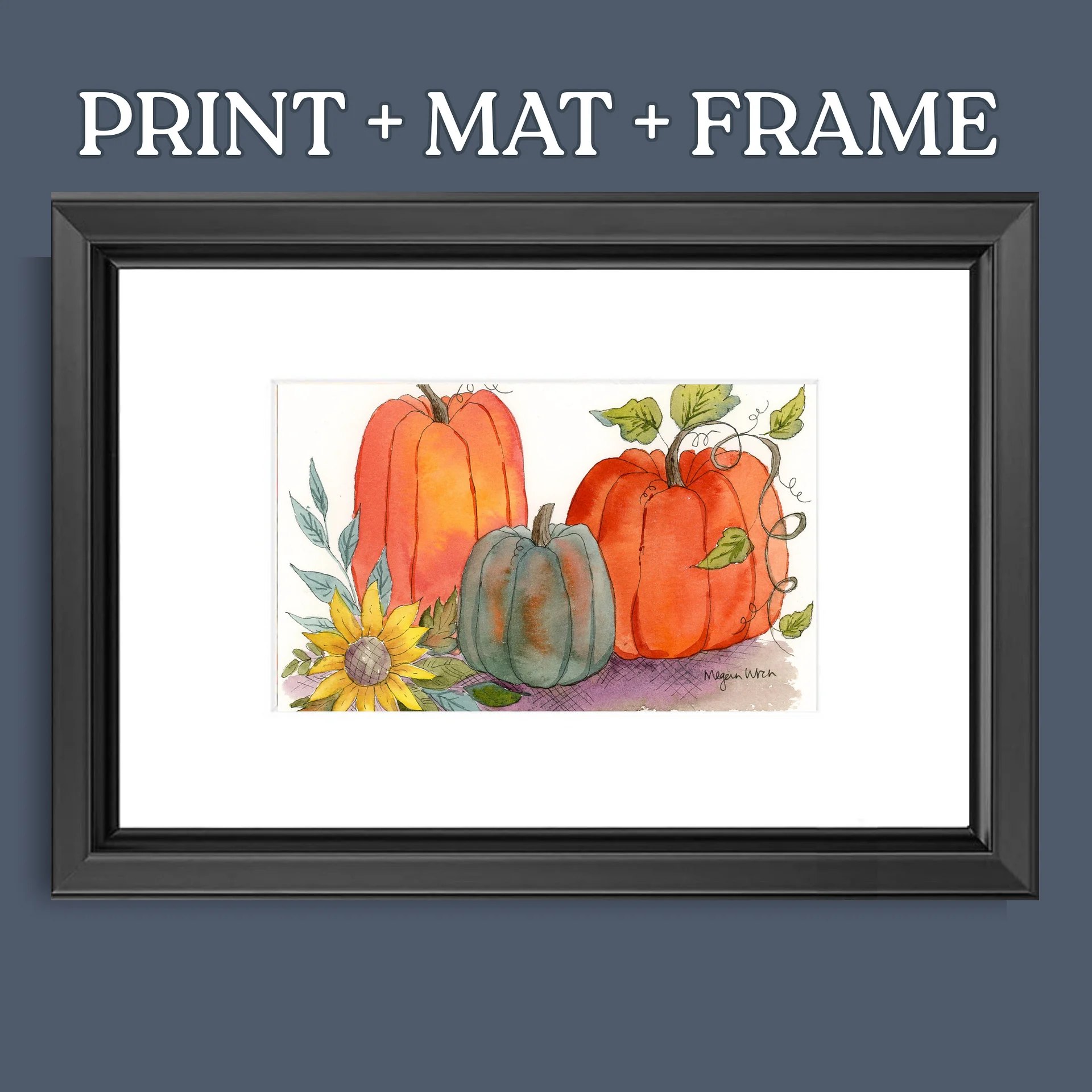 Autumn Pumpkin Patch Watercolor Print - Little Pumpkin Patch product image (3)