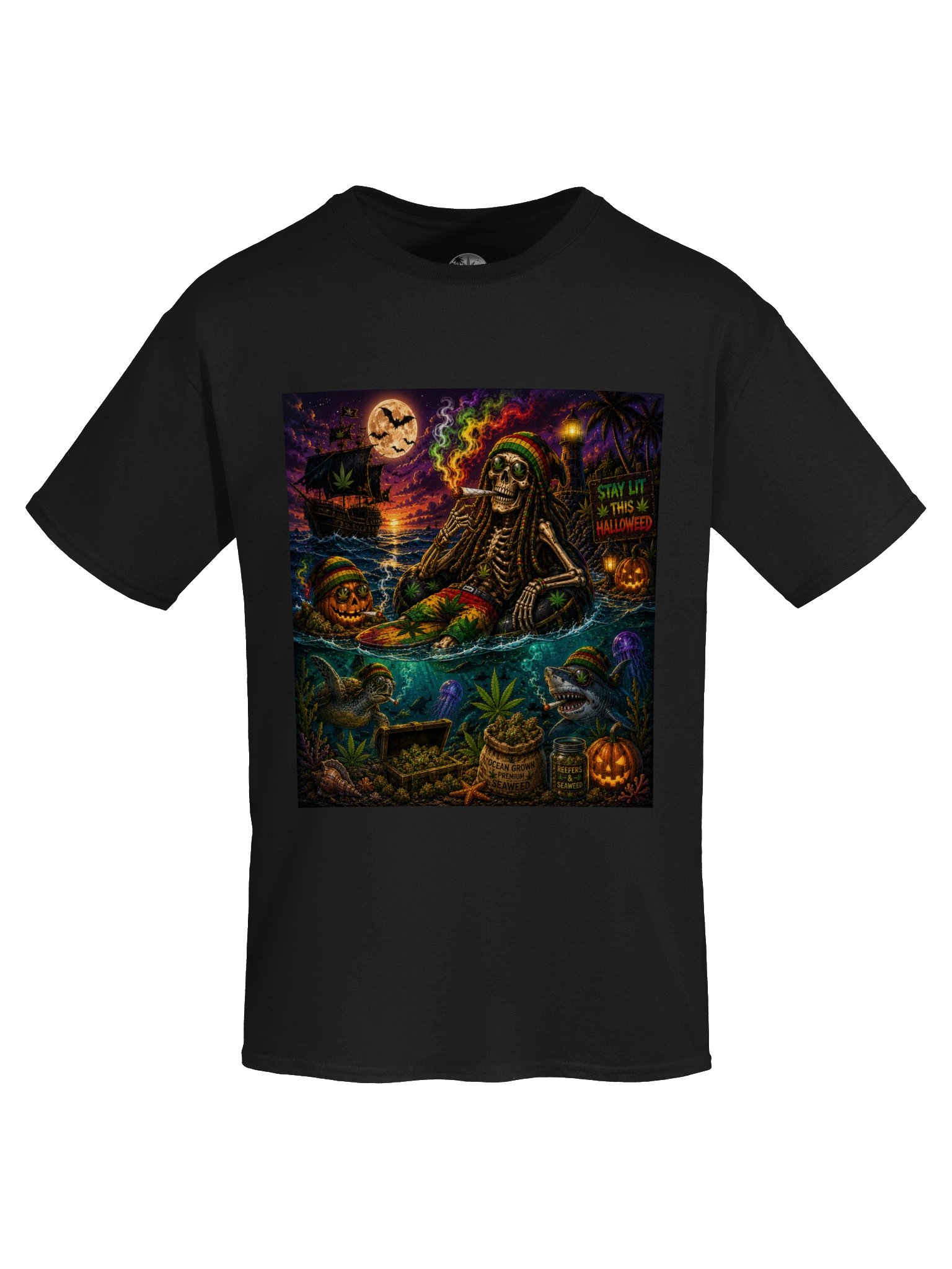 Ghostly Ganja Skeleton Grapic Tee product image (5)
