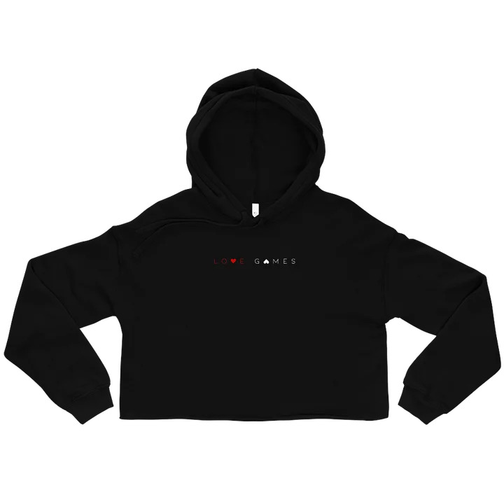 Love Games Women's Crop Hoodie - Black product image (1)