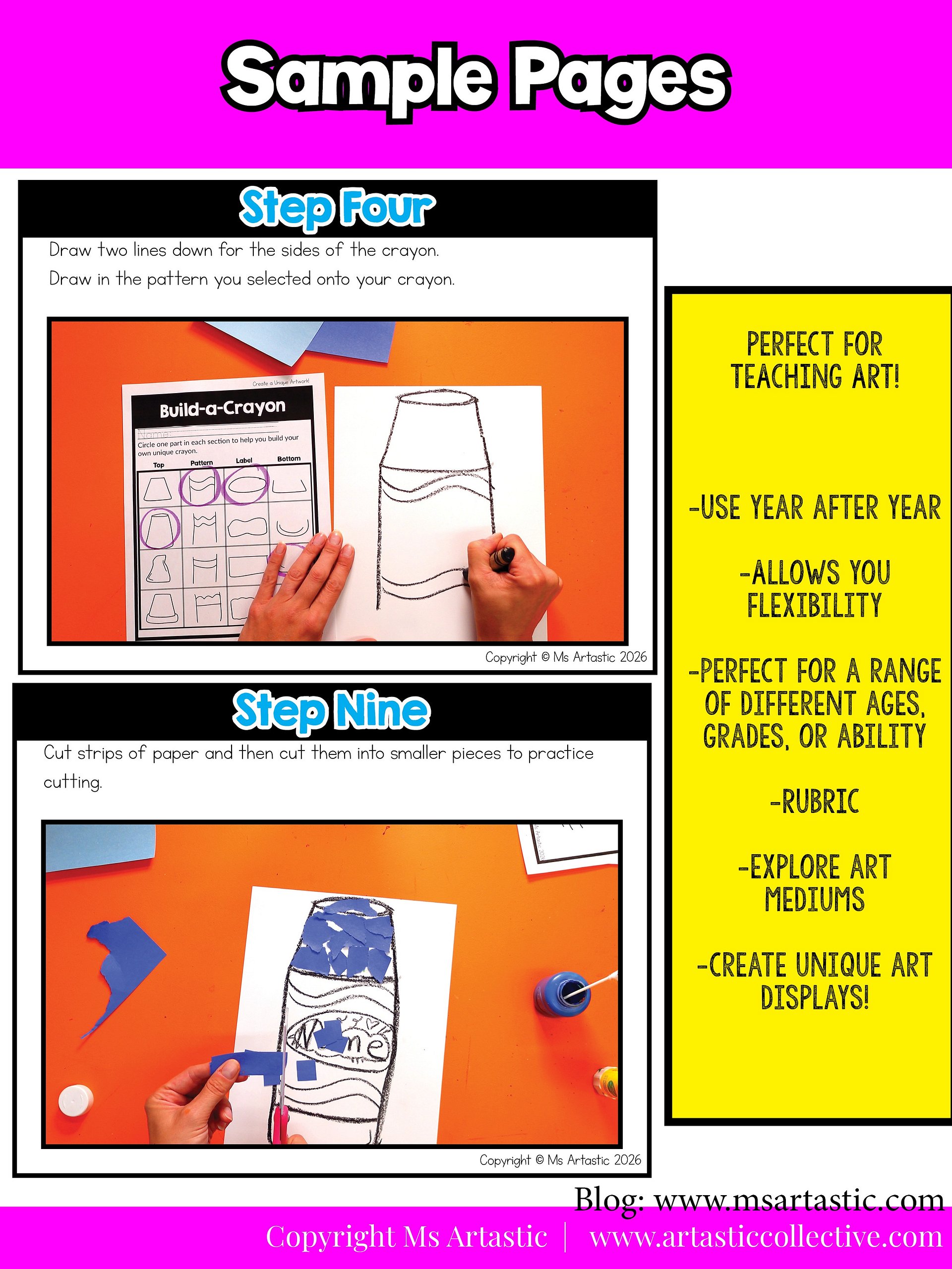 1st Grade Back to School Name Art Lesson Fine Motor Skills Crayon Art Project product image (7)