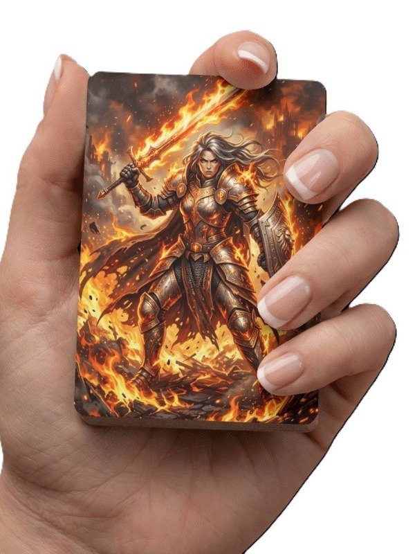 Flame-Wielder Warrior Premium Playing Cards - Fantasy Gaming Deck product image (3)