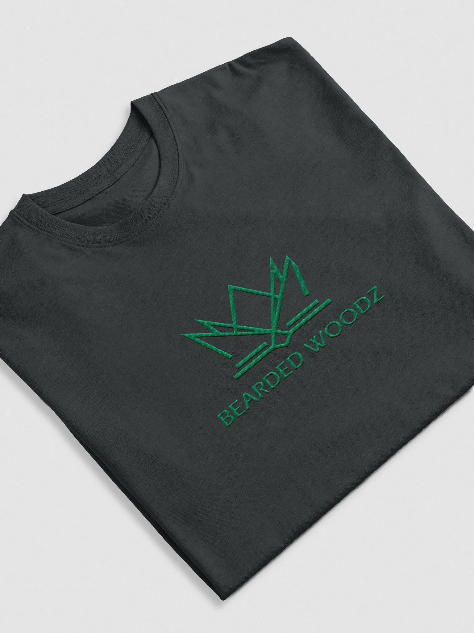 Men's Classic Bearded Woodz T-Shirt (Green Embroidery) product image (3)