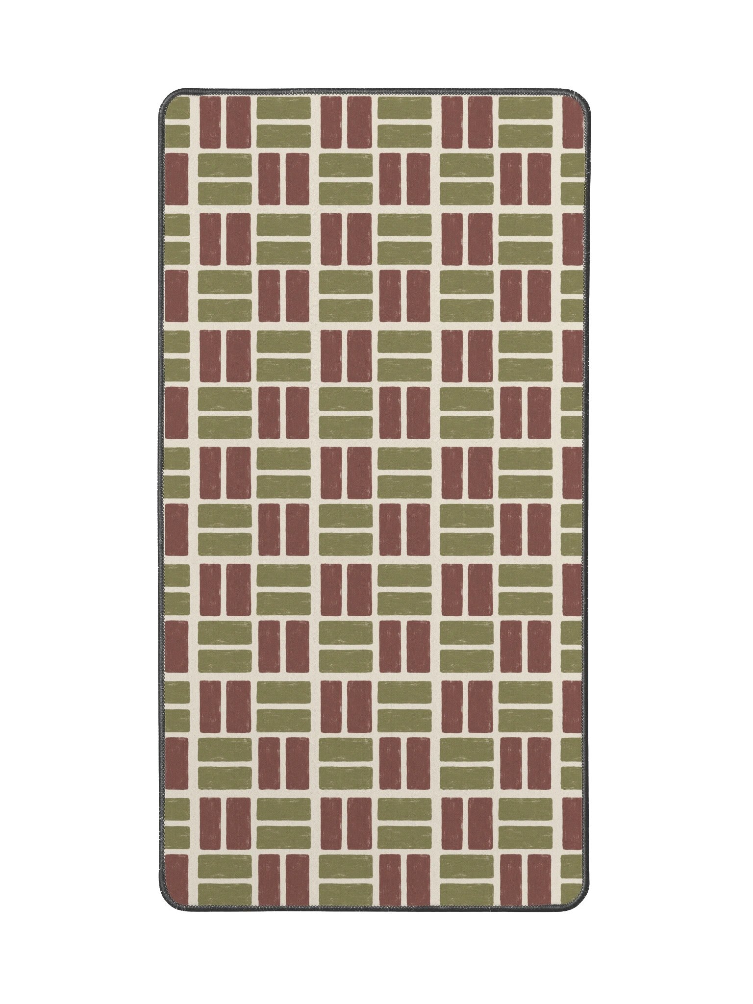 Olive Weave Desk Mat — Olive & Burgundy Check product image (2)